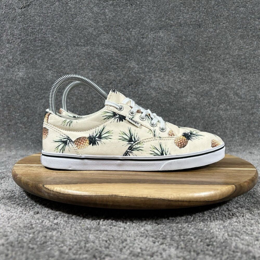 VANS Off the Wall Atwood Low Women’s Sz 6.5 Beige Pineapple Print Athletic Shoes